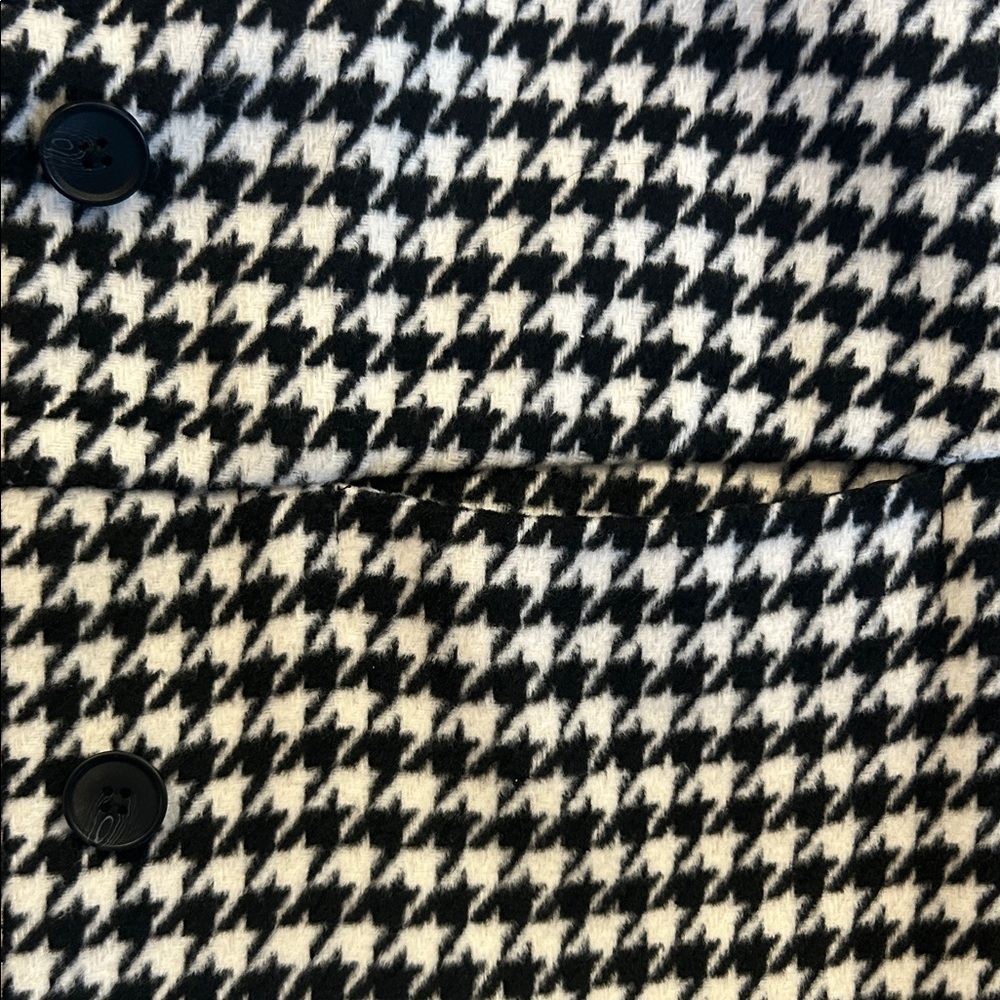 Old Navy Black White Houndstooth Coat Jacket Small Classic Button Front - Picture 4 of 7